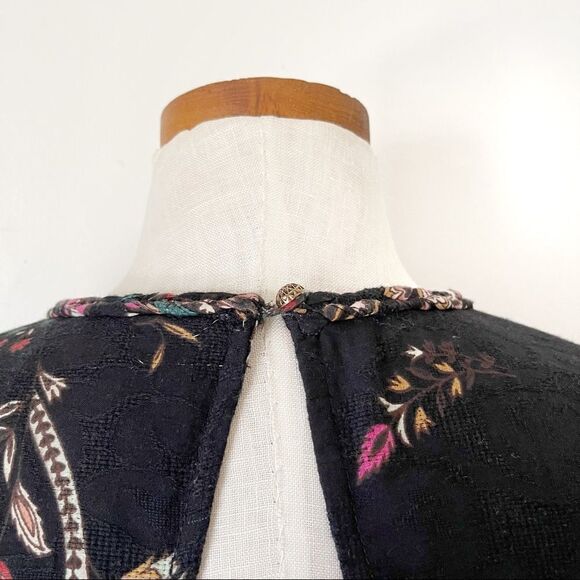Anthropologie Black Floral Paisley Maxi Dress NWOT size 2 Boho - Picture 7 of 12